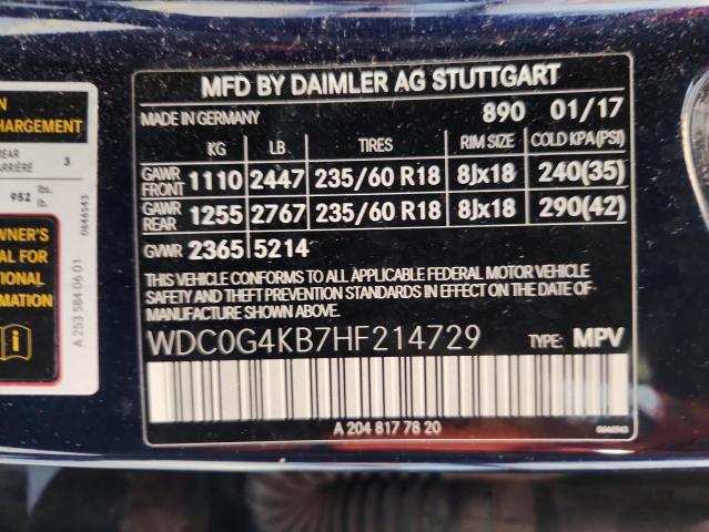 2017 MERCEDES-BENZ GLC 300 4M WDC0G4KB7HF214729