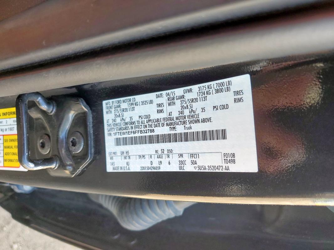 2015 FORD F150 SUPERCREW - 1FTEW1EF6FFB32788