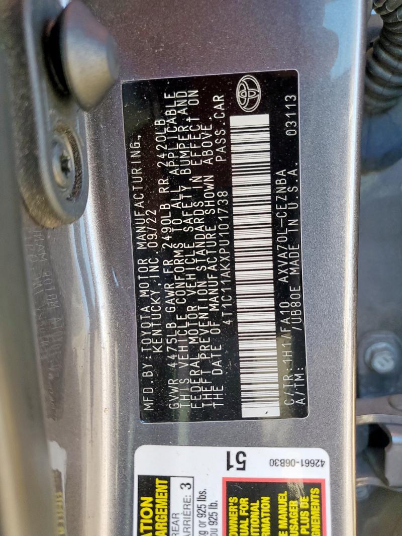 2023 TOYOTA CAMRY LE - 4T1C11AKXPU101738