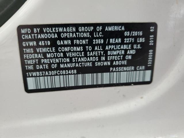 2015 VOLKSWAGEN PASSAT 1VWBS7A30FC083468
