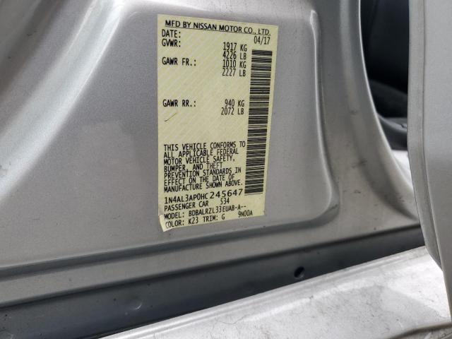 2017 NISSAN ALTIMA 2.5 1N4AL3AP0HC245647