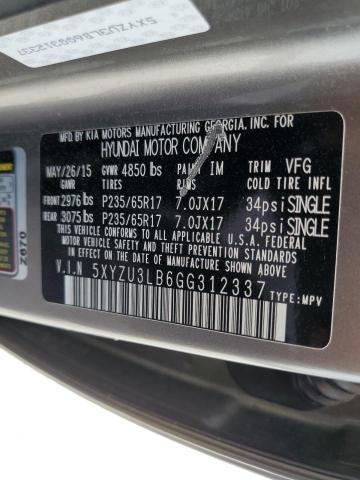 2016 HYUNDAI SANTA FE S 5XYZU3LB6GG312337