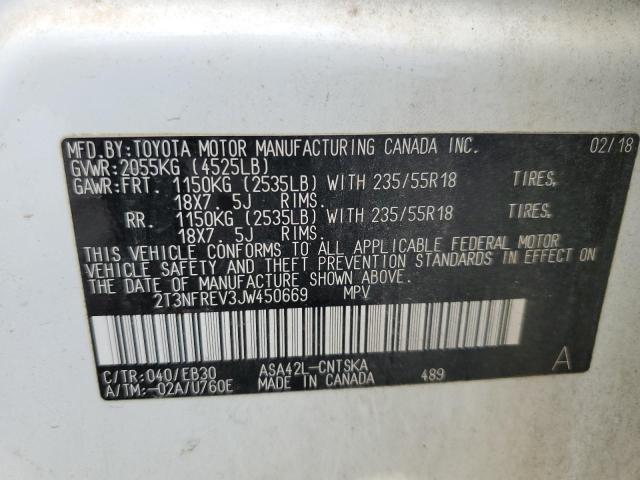 2018 TOYOTA RAV4 SE 2T3NFREV3JW450669