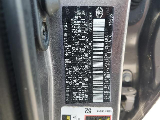 2019 TOYOTA CAMRY L - 4T1B11HK6KU193585