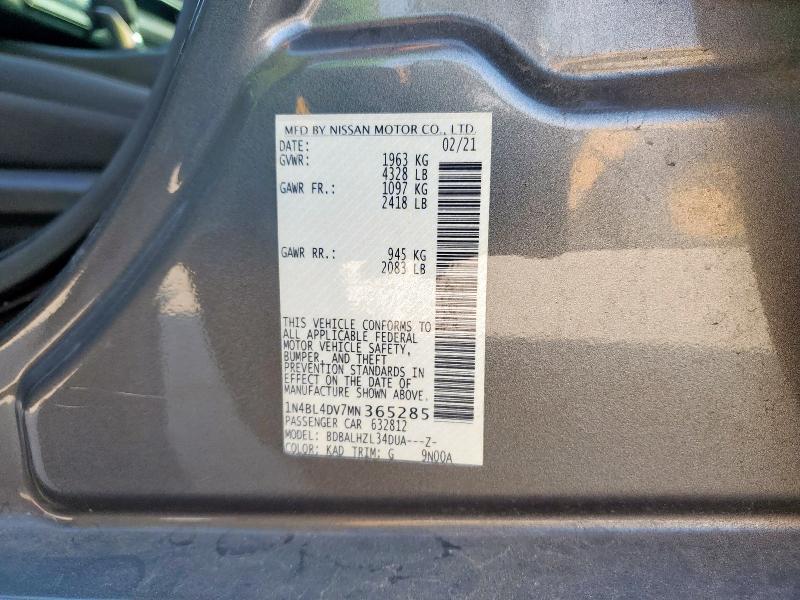 2021 NISSAN ALTIMA SV 1N4BL4DV7MN365285