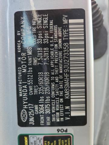 2018 HYUNDAI SANTA FE SE KM8SM4HF9JU273358