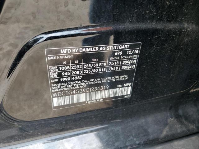 2016 MERCEDES-BENZ GLA 250 4M WDCTG4GB9GJ234319