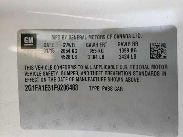 2015 CHEVROLET CAMARO LS 2G1FA1E31F9206483