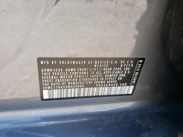 2017 VOLKSWAGEN GOLF SPORT 3VWC17AU2HM503605