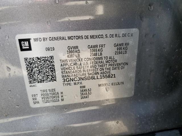 2020 CHEVROLET TRAX LS 3GNCJNSB6LL155821