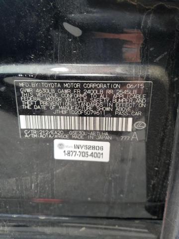 2015 LEXUS IS 250 JTHBF1D20F5079611