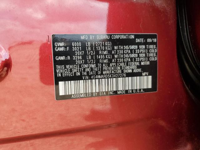 2019 SUBARU ASCENT TOU 4S4WMARD5K3427276