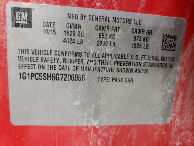 2016 CHEVROLET CRUZE LIMI - 1G1PC5SH6G7206066