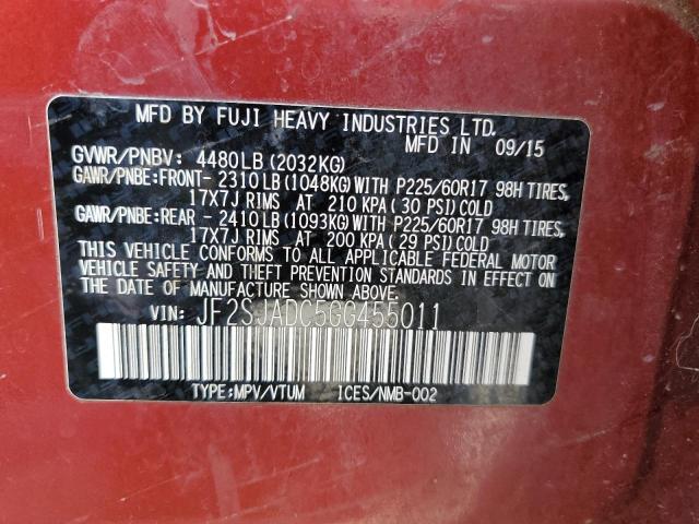 2016 SUBARU FORESTER 2 JF2SJADC5GG455011