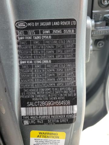 2016 LAND ROVER DISCOVERY SALCT2BG9GH564938