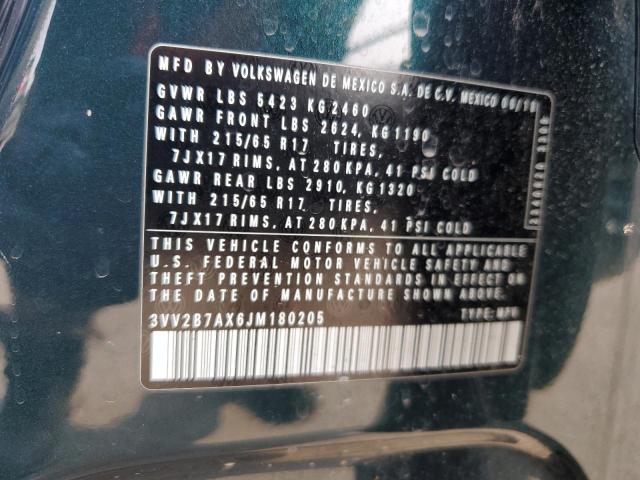 2018 VOLKSWAGEN TIGUAN SE 3VV2B7AX6JM180205