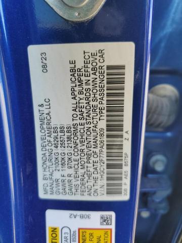 2023 HONDA ACCORD HYB 1HGCY2F77PA061809