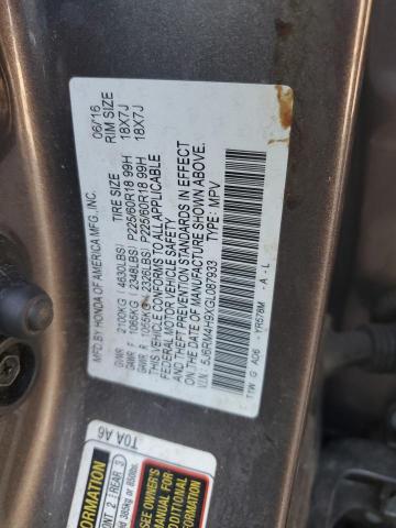 2016 HONDA CR-V TOURI 5J6RM4H9XGL087933