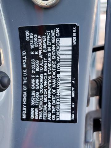 2020 HONDA CIVIC - SHHFK7H46LU225340