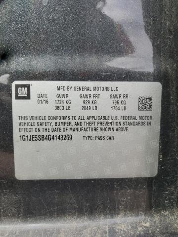 2016 CHEVROLET SONIC LTZ 1G1JE5SB4G4143269