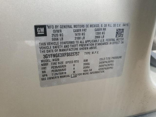 2015 CADILLAC SRX PREMIU 3GYFNGE3XFS623757