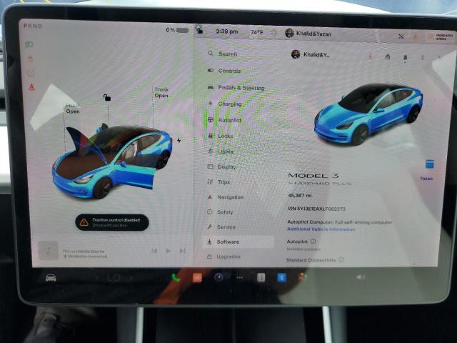 2020 TESLA MODEL 3 5YJ3E1EAXLF662373