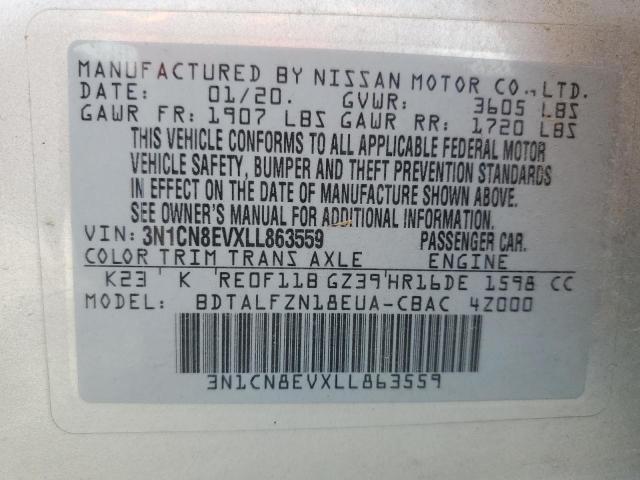 2020 NISSAN VERSA SV 3N1CN8EVXLL863559