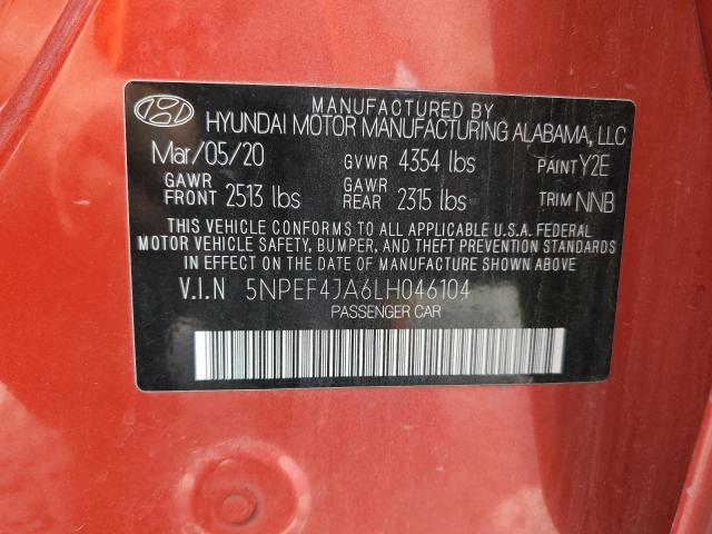 2020 HYUNDAI SONATA SEL - 5NPEF4JA6LH046104