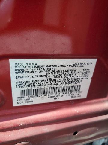 2015 MITSUBISHI OUTLANDER 4A4AP3AW6FE027499