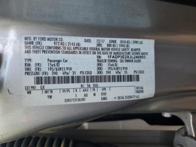 2018 FORD FOCUS S 1FADP3E2XJL240803