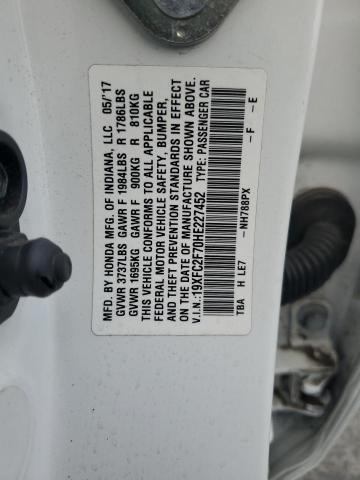 2017 HONDA CIVIC EX 19XFC2F70HE227452