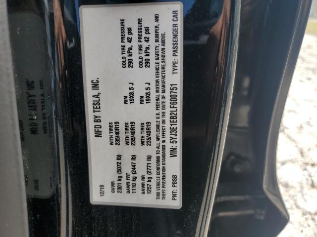 2020 TESLA MODEL 3 5YJ3E1EB2LF600751