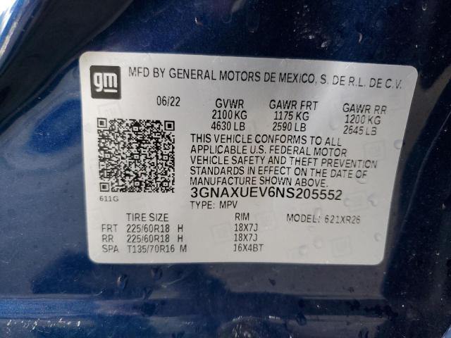2022 CHEVROLET EQUINOX LS 3GNAXUEV6NS205552