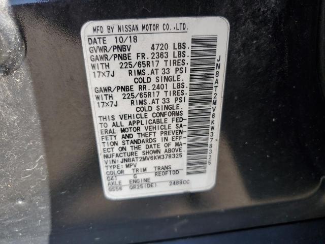 2019 NISSAN ROGUE S JN8AT2MV6KW378325