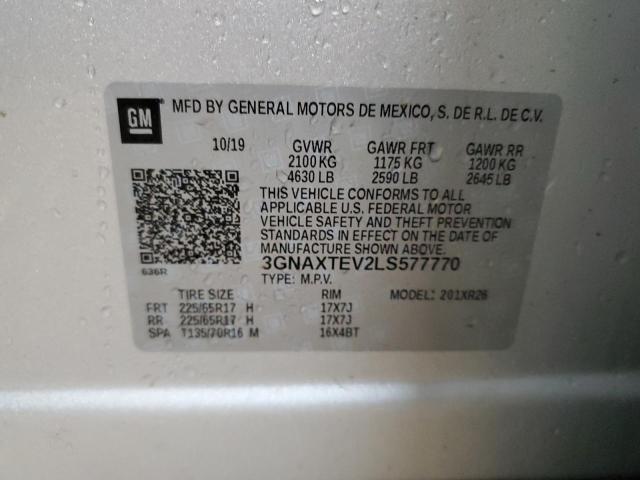 2020 CHEVROLET EQUINOX LT - 3GNAXTEV2LS577770