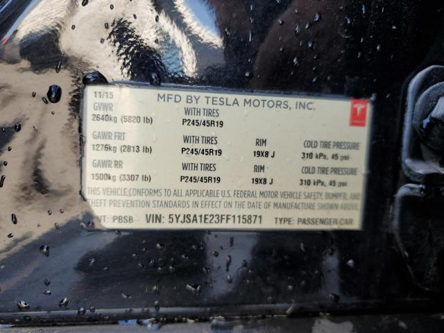2015 TESLA MODEL S 5YJSA1E23FF115871
