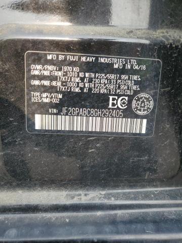 2016 SUBARU CROSSTREK JF2GPABC8GH292405