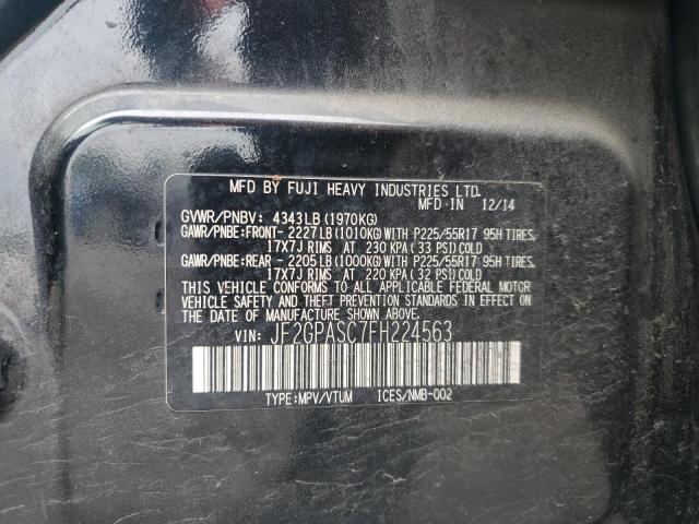2015 SUBARU XV CROSSTR JF2GPASC7FH224563