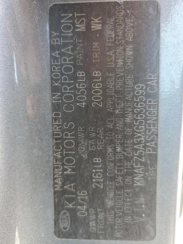 2016 KIA FORTE SX KNAFZ5A3XG5636599