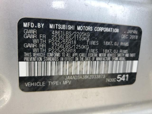 2019 MITSUBISHI OUTLANDER - JA4AD3A38KZ033873