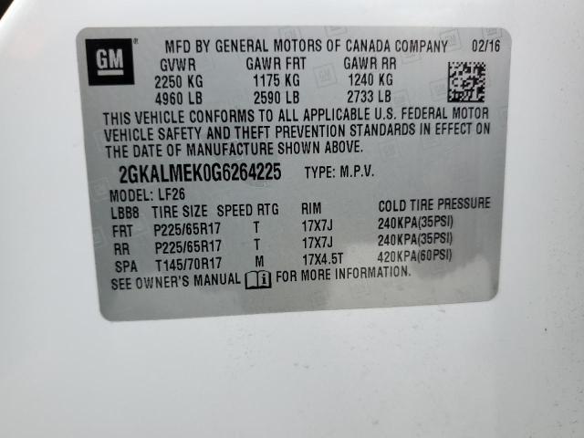 2016 GMC TERRAIN SL 2GKALMEK0G6264225