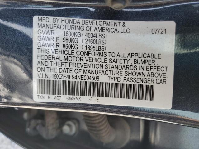 2022 HONDA INSIGHT TO 19XZE4F94NE004508