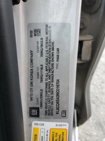 2022 CHEVROLET SPARK 1LT KL8CD6SA3NC016704