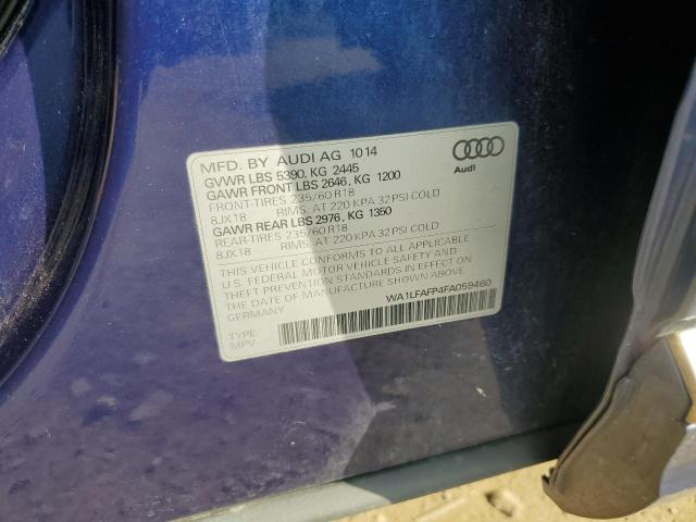 2015 AUDI Q5 PREMIUM WA1LFAFP4FA059460
