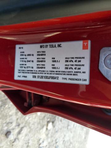 2018 TESLA MODEL 3 5YJ3E1EB3JF065412