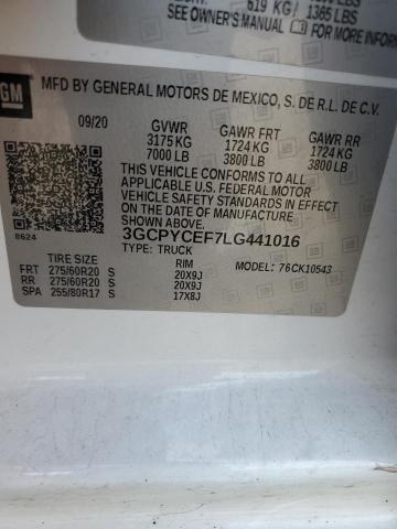 2020 CHEVROLET SILVERADO - 3GCPYCEF7LG441016