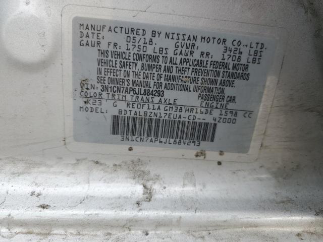 2018 NISSAN VERSA S - 3N1CN7AP6JL884293
