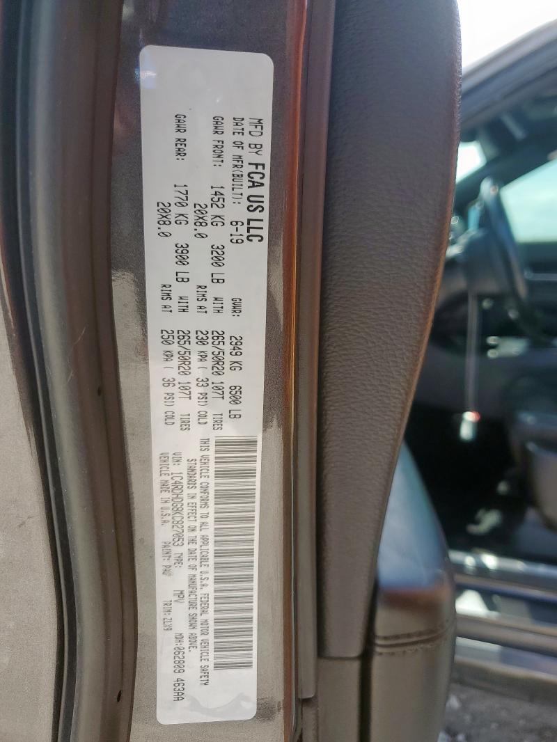 2019 DODGE DURANGO GT 1C4RDHDG8KC827053