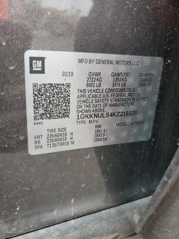 2019 GMC ACADIA SLT 1GKKNULS4KZ218539