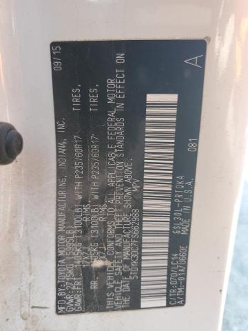 2015 TOYOTA SIENNA XLE 5TDYK3DC7FS662988